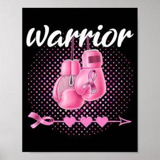 Breast Cancer Awareness Pink Boxing Gloves Warrior Poster
