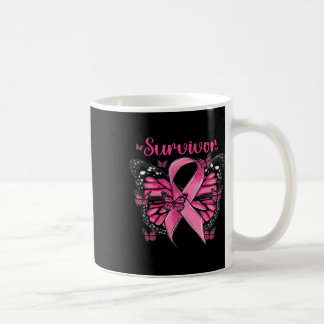 Breast Cancer Awareness Pink Butterflies Survivor  Coffee Mug