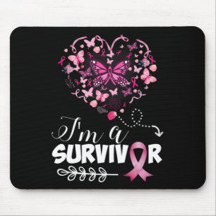 Breast Cancer Awareness Pink Butterfly Heart I'm A Mouse Pad