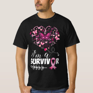 Breast Cancer Awareness Pink Butterfly Heart I'm A T-Shirt