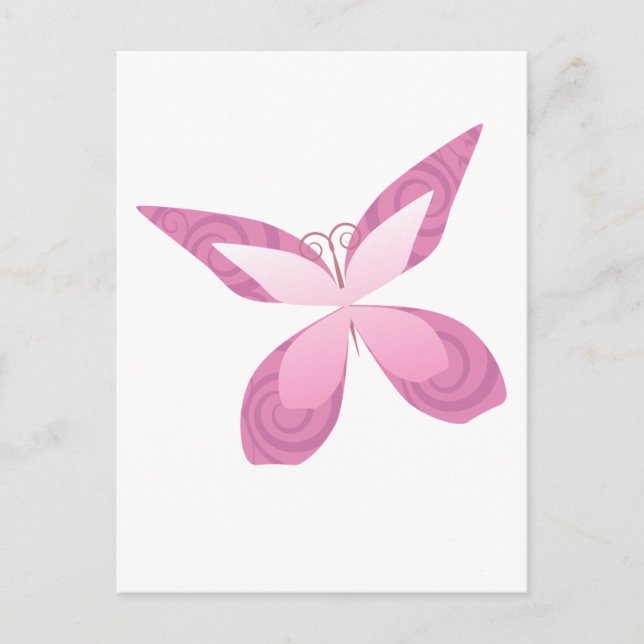 Breast cancer awareness pink butterfly postcard (Front)