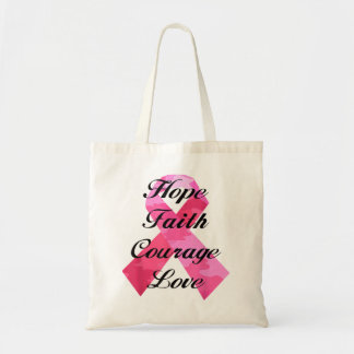 Breast Cancer Awareness Pink Camouflage Ribbon Tote Bag