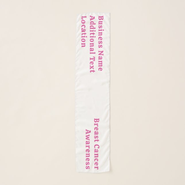 Breast Cancer Awareness Pink Custom Corporate  Scarf (Front)