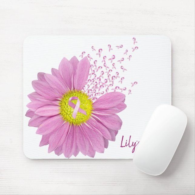 Breast Cancer Awareness Pink Daisy Mouse Pad (With Mouse)