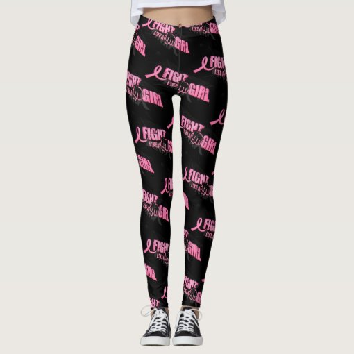 Breast Cancer Awareness Pink Fight Leggings Zazzle