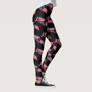 Breast Cancer Awareness Pink Fight Leggings