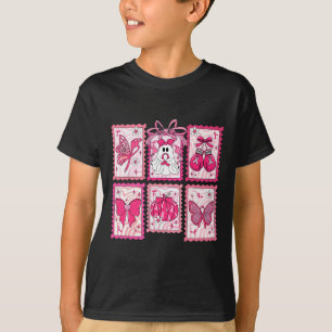 Breast Cancer Awareness Pink Ghost Bow Coquette Wo T-Shirt