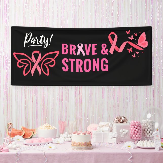 Breast Cancer Awareness  pink October Banner (Party)
