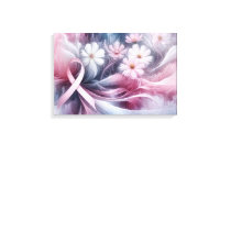 Breast Cancer Awareness Pink Ribbon Abstract Canvas Print