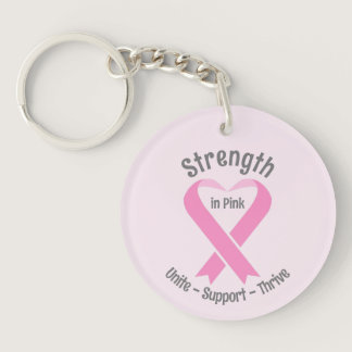 Breast Cancer Awareness Pink Ribbon Acrylic Keychain