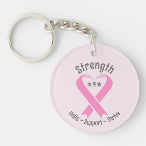 Breast Cancer Awareness Pink Ribbon Acrylic Keychain