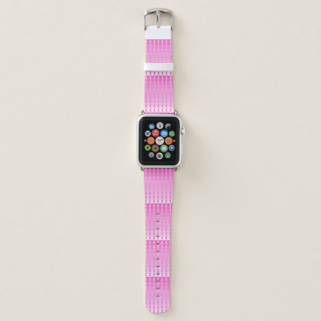 Breast Cancer Awareness Pink Ribbon Apple Watch Band (Front)