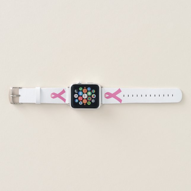Breast Cancer Awareness Pink Ribbon Apple Watch Band (Front)