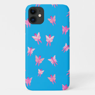 Breast Cancer Awareness pink ribbon butterfly iPhone 11 Case