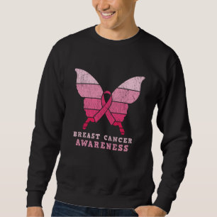 Breast Cancer Awareness Pink Ribbon Butterfly Gift Sweatshirt
