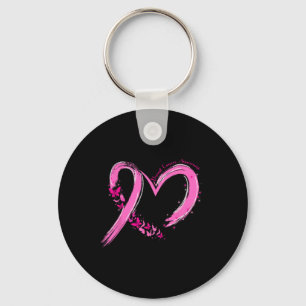 Breast Cancer Awareness Pink Ribbon Butterfly Supp Keychain