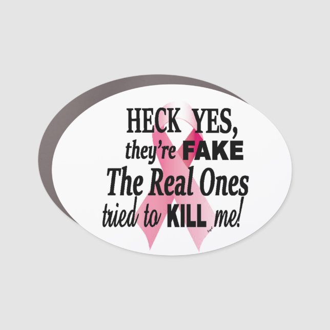 Breast Cancer Awareness, Pink Ribbon, Car Magnet (Front)