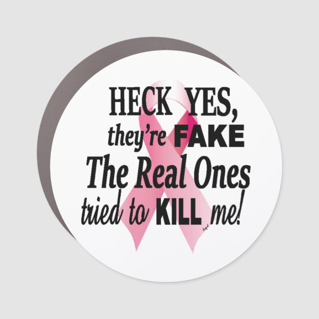 Breast Cancer Awareness, Pink Ribbon, Car Magnet (Front)