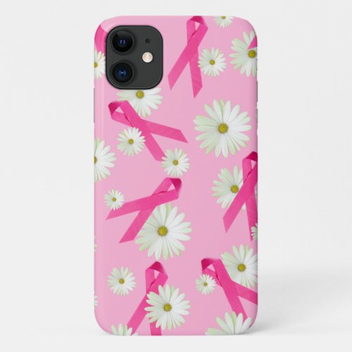 Breast Cancer Awareness pink ribbon iPhone 11 Case