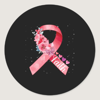 Breast Cancer Awareness Pink Ribbon Classic Round Sticker