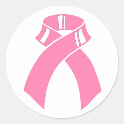 Breast Cancer Awareness pink ribbon Classic Round Sticker