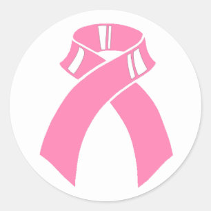 Breast Cancer Awareness pink ribbon Classic Round Sticker