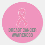 Breast Cancer Awareness Pink Ribbon Classic Round Sticker