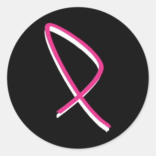 Breast Cancer Awareness Pink Ribbon Classic Round Sticker