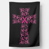 Breast Cancer Awareness Pink Ribbon Cross House Flag | Zazzle