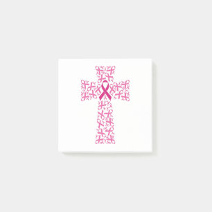 Breast Cancer Awareness Pink Ribbon Cross  Post-it Notes
