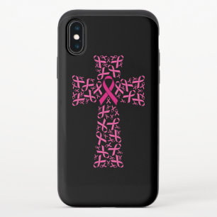 Breast Cancer Awareness Pink Ribbon Cross  iPhone X Slider Case