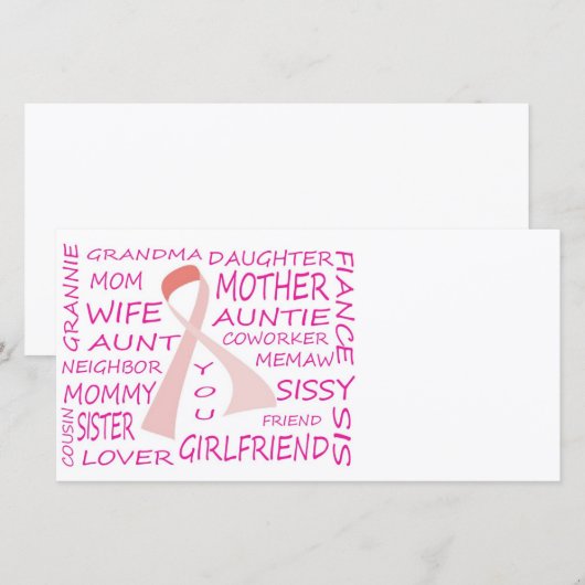 BREAST CANCER AWARENESS PINK RIBBON DESIGN (Front/Back)