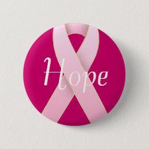 Breast Cancer Awareness Pink Ribbon Designs Button