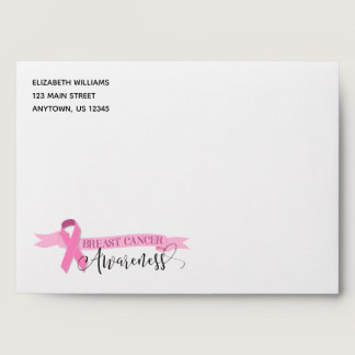 Breast Cancer Awareness Pink Ribbon  Envelope