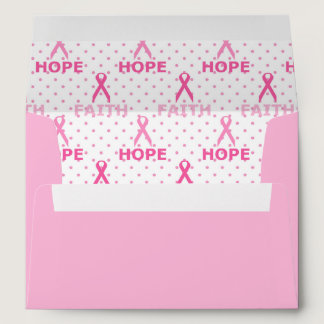 Breast Cancer Awareness Pink Ribbon Faith Hope Envelope