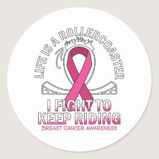 Breast cancer awareness pink ribbon fight cancer classic round sticker