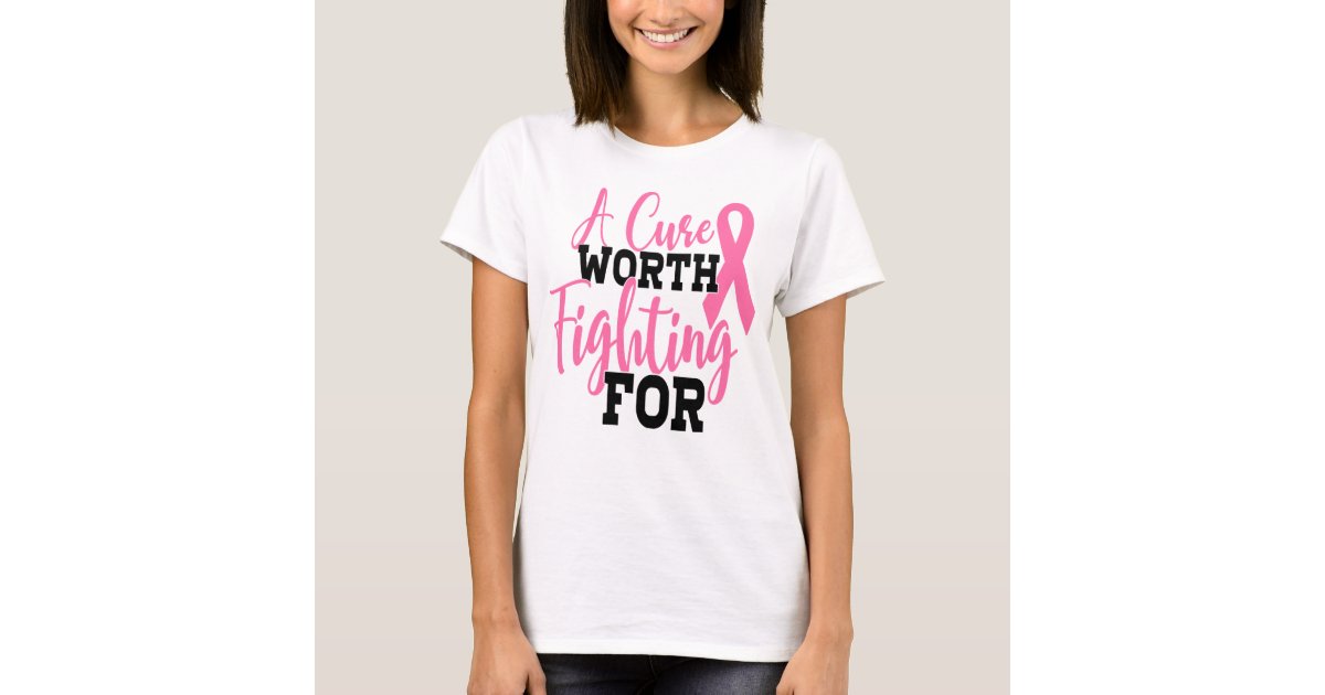 Womens Funny Mastectomy Pink Ribbon Apparel Breast Cancer Awareness V-Neck  T-Shirt