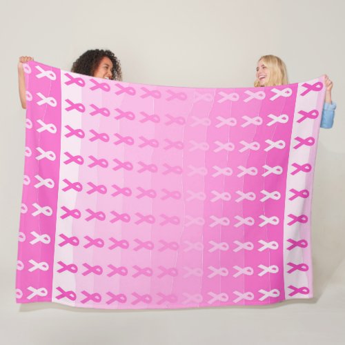 Breast Cancer Awareness Pink Ribbon Fleece Blanket