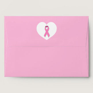 Breast Cancer Awareness Pink Ribbon Heart Envelope