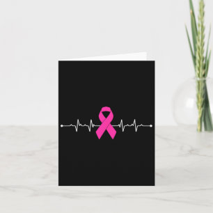 Breast Cancer Awareness Pink Ribbon Heartbeat Supp Card