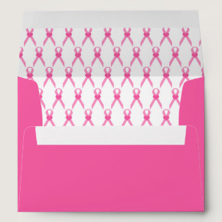 Breast Cancer Awareness Pink Ribbon Hearts Envelope