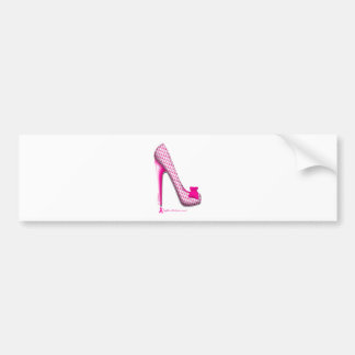 Breast Cancer Awareness Pink Ribbon Heel Bumper Sticker