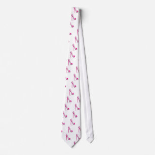 Breast Cancer Awareness Pink Ribbon Heel Neck Tie