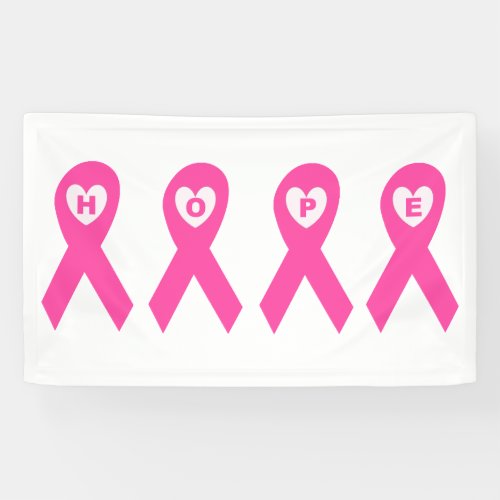 Breast Cancer Awareness Pink Ribbon HOPE Banner