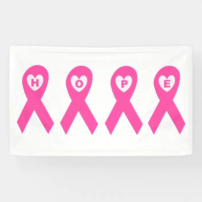 Pink Ribbon Hope & Love 5'x3' Flag Banner Support Breast Cancer Awareness Walk 