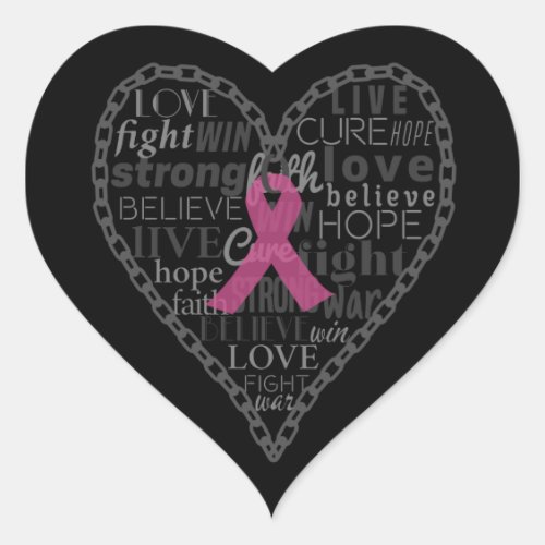 Breast cancerawarenesspink ribbonhopebelieve heart sticker
