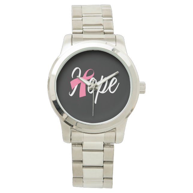 Breast Cancer Awareness Pink Ribbon HOPE Watch (Front)