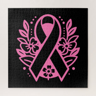 Breast Cancer Awareness Pink Ribbon Jigsaw Puzzle