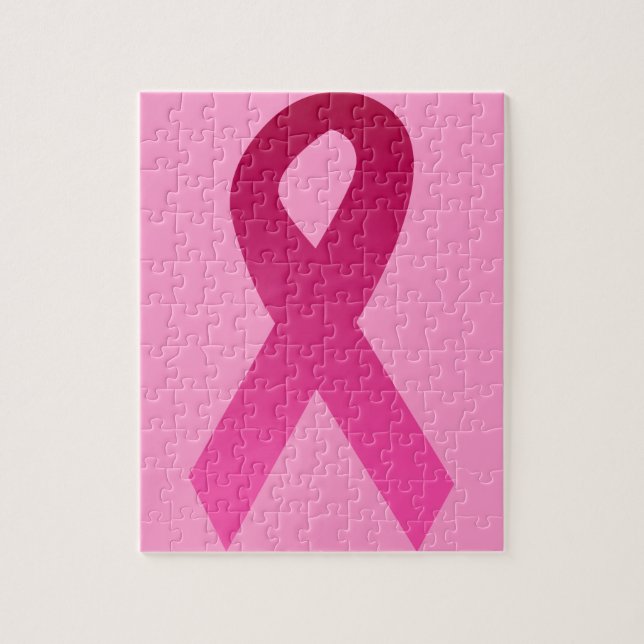 Breast cancer awareness pink ribbon jigsaw puzzle (Vertical)