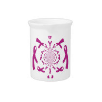 Breast Cancer Awareness: Pink Ribbon Kaleidoscope  Drink Pitcher